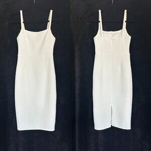 Lulus Guessing Game White Bodycon Midi Dress